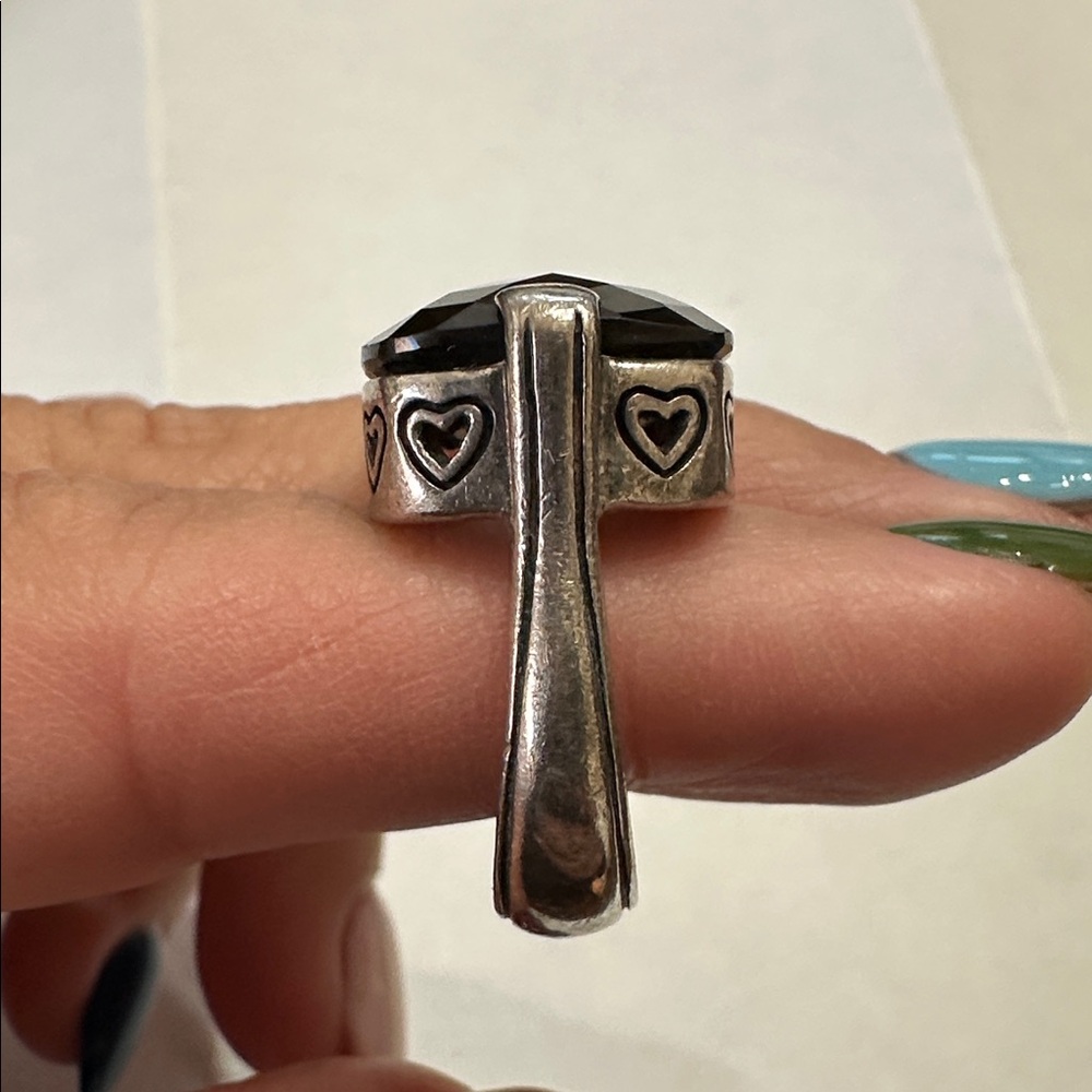 Silver Heart Pattern Brighton Ring - image 4